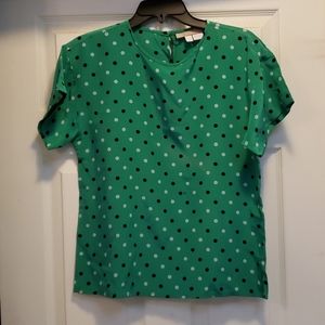 Polka dot silk blouse